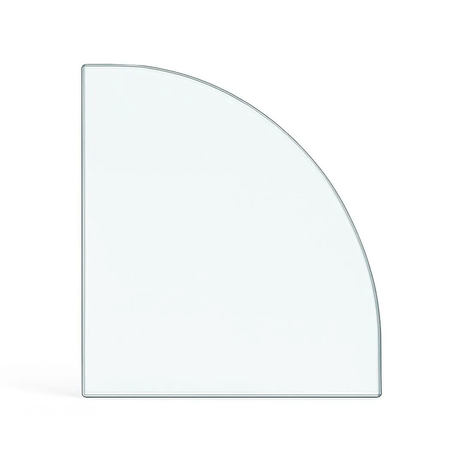 Feuercampus Funkenschutzplatte Glas für Kaminofen Viertelkreis 100 x 100 x 0,6 cm
