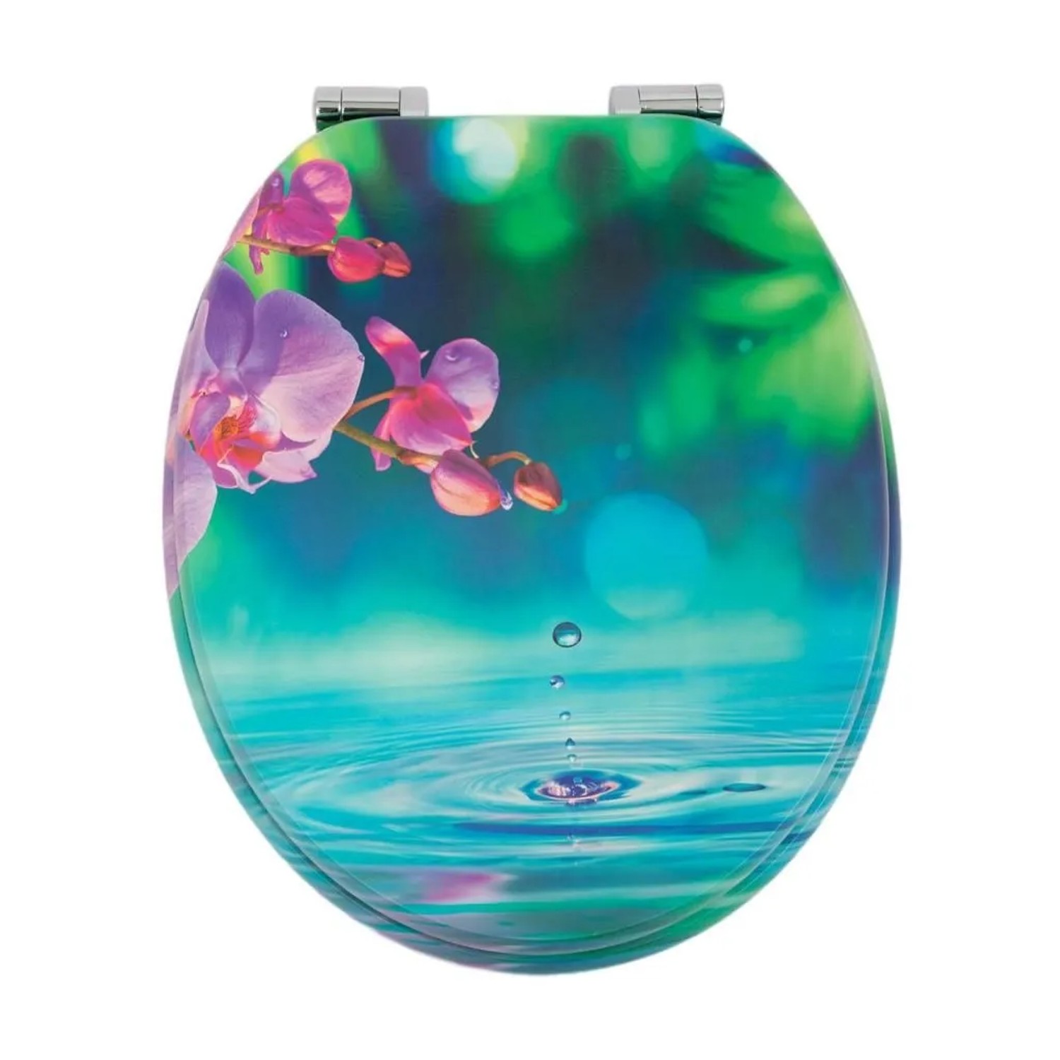 Sinobath WC-Sitz Oval mit Absenkautomatik Orchidee Wasser