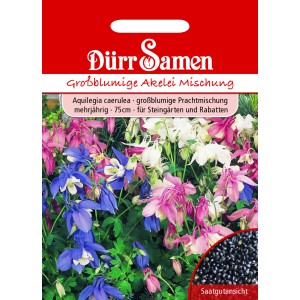 Dürr Samen Großblumige Akelei Mischung, mehrjährige Blumensamen für farbenfrohe Gärten.