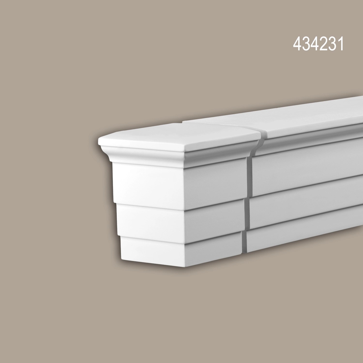 PROFHOME 434231 Stirnelement Fassadenstuck Zierelement Fassaden Element 10,9 cm x 10,9 cm x 12,5 cm Weiß
