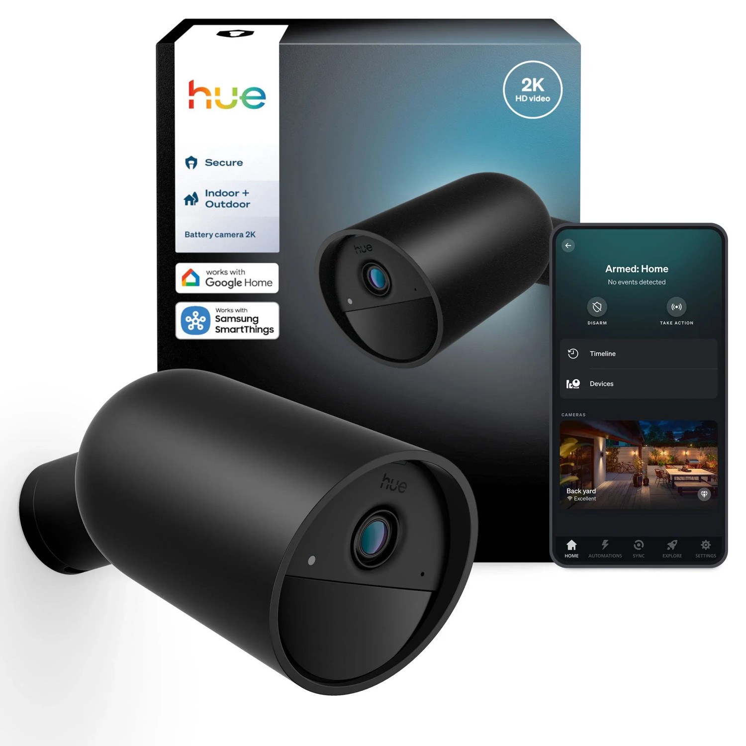 Philips Hue Kamera Secure 2K Akku Schwarz