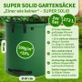 Grüner, standfester TTL GARDEN Gartensack (2er Set) mit 272 L Volumen, 200 g/qm Material und Tragegriffen für Gartenabfall.
