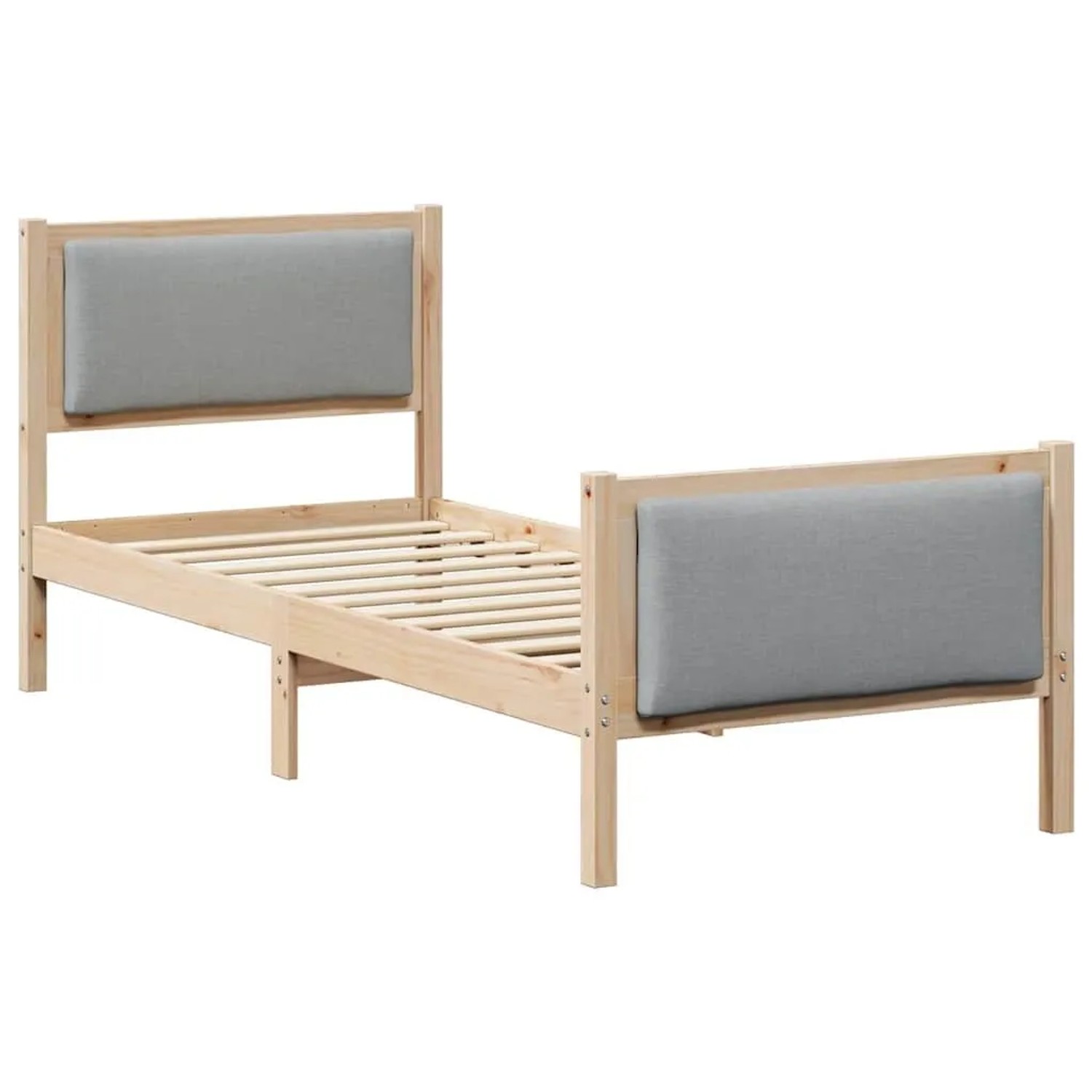 vidaXL Bettrahmen mit Kopfteil Hellgrau 75 x 190 cm Stoff 878369