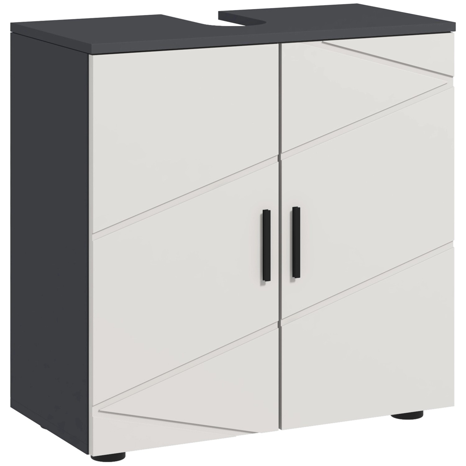 Kleankin Badezimmerschrank Spanplatte 60L x 30B x 60H cm Grau