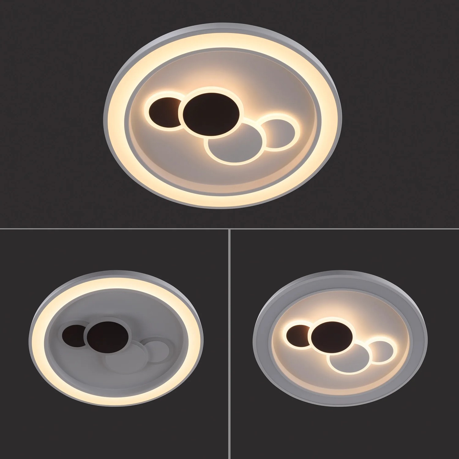 Moderne, runde LED-Deckenleuchte Eliza von Paul Neuhaus, weiß, Ø 60 cm.