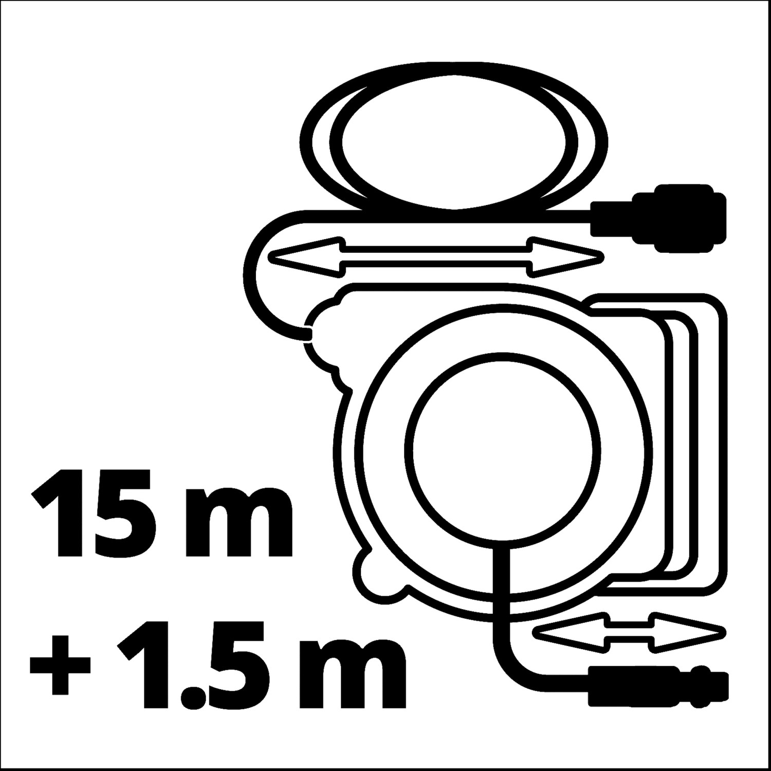Einhell Schlauchtrommel TC-PH 150: Automatische Aufrollung für Druckluftschlauch, rot/schwarz.