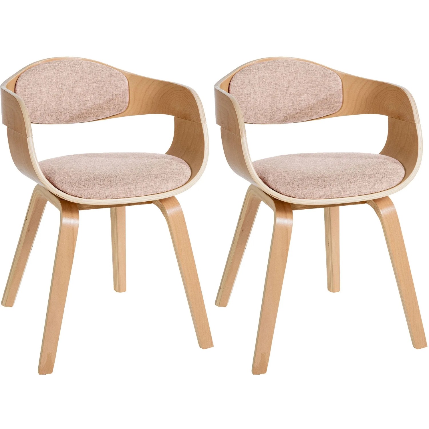 CLP 2er Set Stühle Kingston Stoff Natura/Creme