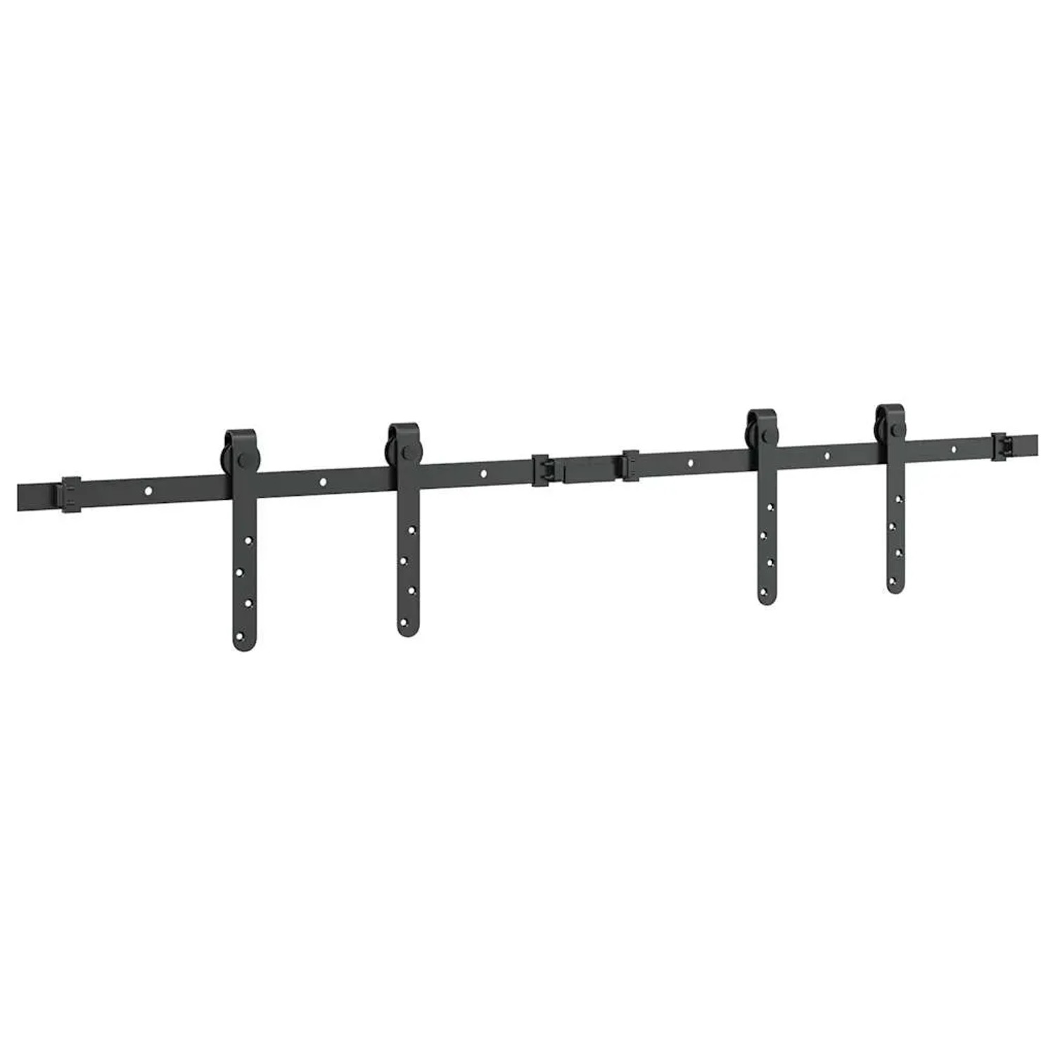 vidaXL Schiebetürbeschlag Set, 122cm, Karbonstahl, schwarz. Für Schranktüren.