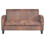 Braunes 2-Sitzer Sofa aus Veloursleder von vidaXL. Gemütliches Ledersofa für Wohnzimmer.