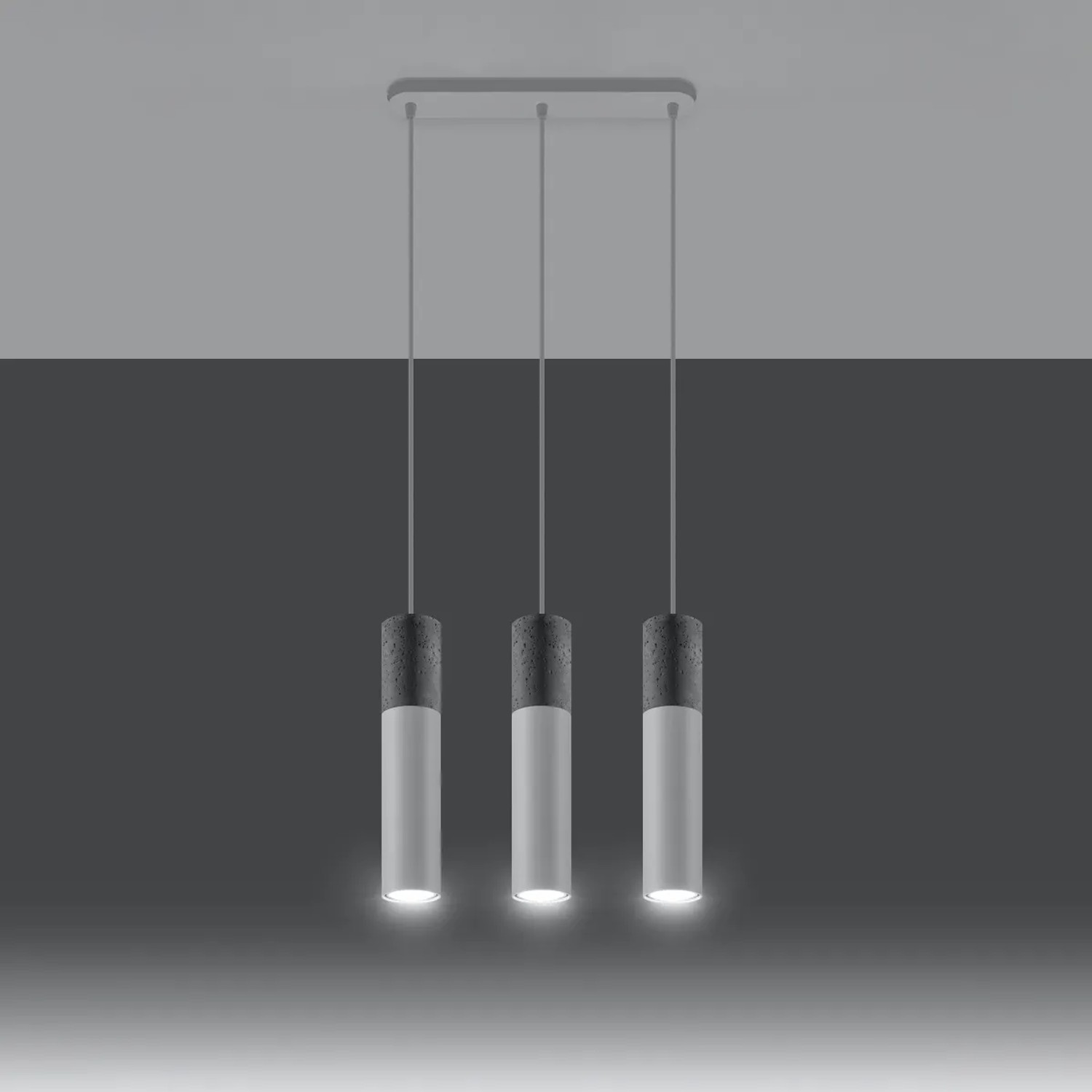 Moderne Hängeleuchte Borgio 3L in Weiß/Grau von Sollux Lighting für Wohnzimmer & Esszimmer.