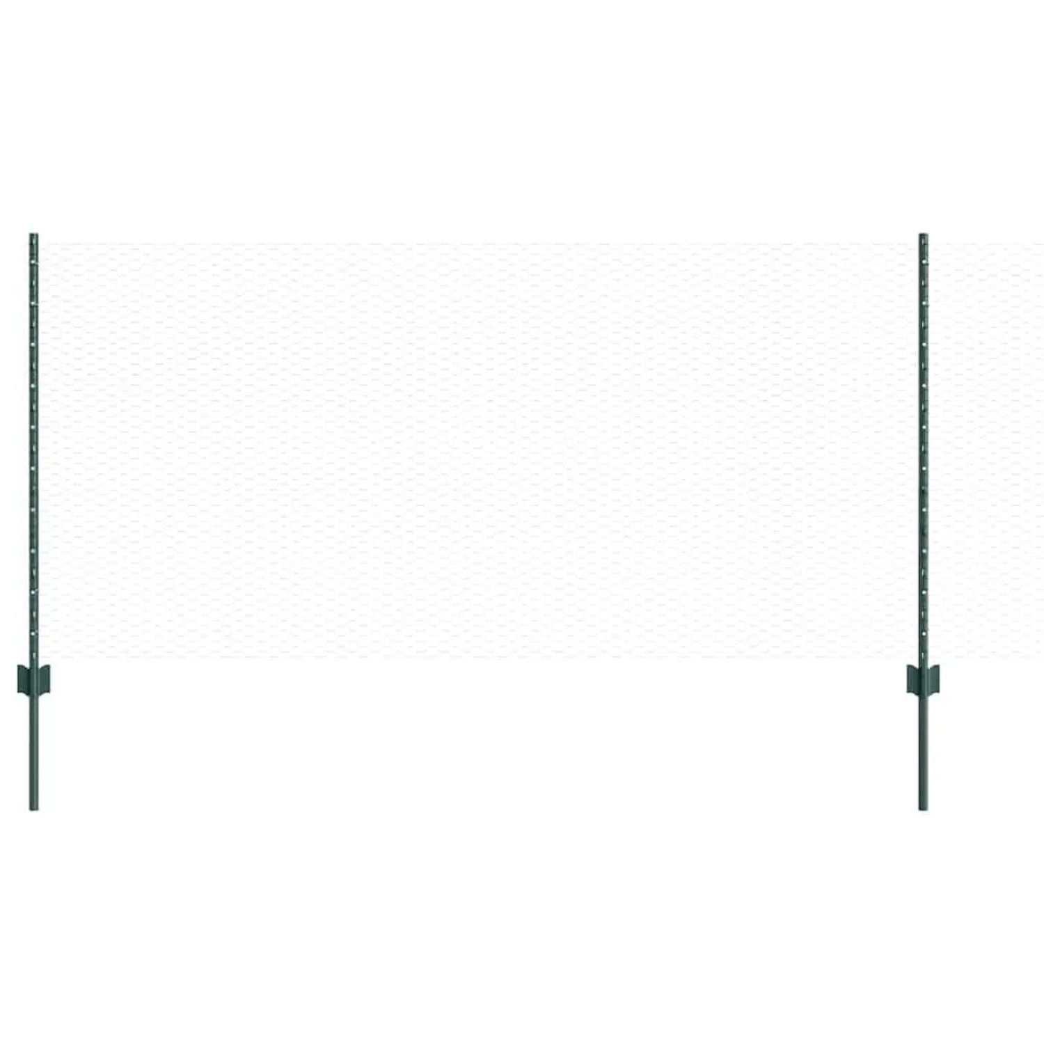 vidaXL Zaun mit Pfosten Grün 1 x 50 m Stahl und PVC 3336753 günstig online kaufen