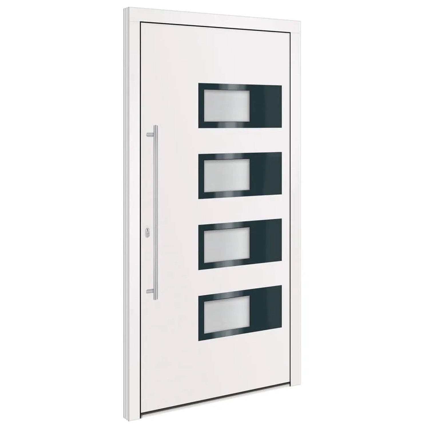 vidaXL Haustür Weiß 110x210 cm Aluminium und PVC 3157067