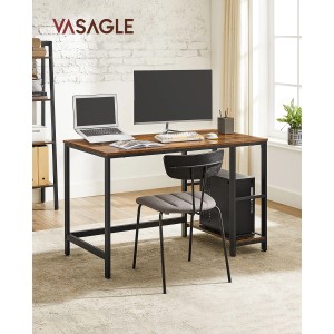 Vasagle Schreibtisch in Braun-Schwarz mit 2 Ablagen, ideal fürs Home-Office.