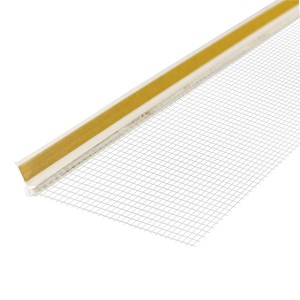 Anputzleiste 8x8 mm mit Gewebe für WDVS-Systeme, 2,6 m lang.