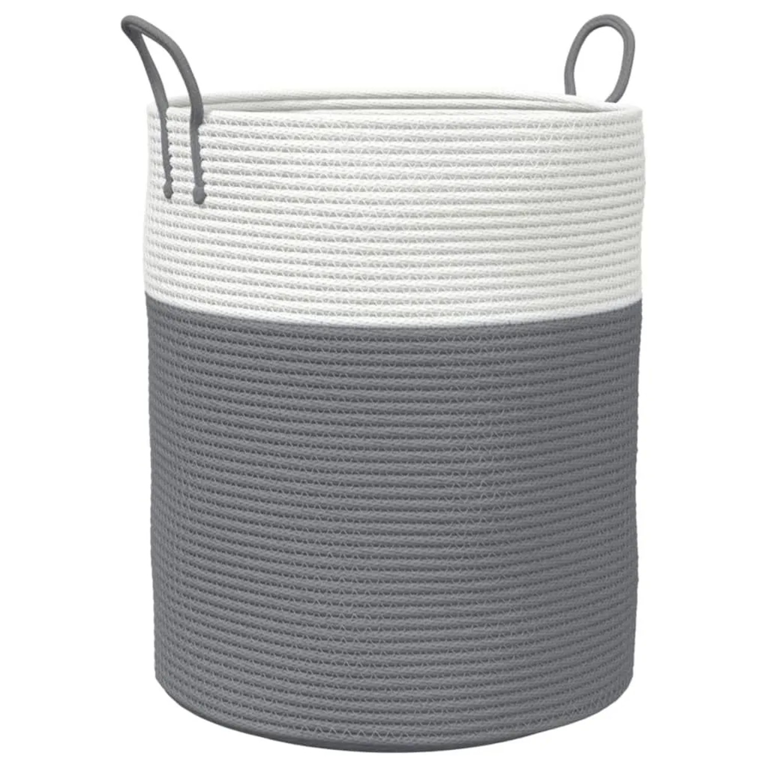 vidaXL Aufbewahrungskorb Grau und Weiß Ø38x46 cm Baumwolle 358482