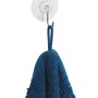 Wenko Static-Loc Nickelhaken mit blauem Handtuch, 4er Set Handtuchhalter.