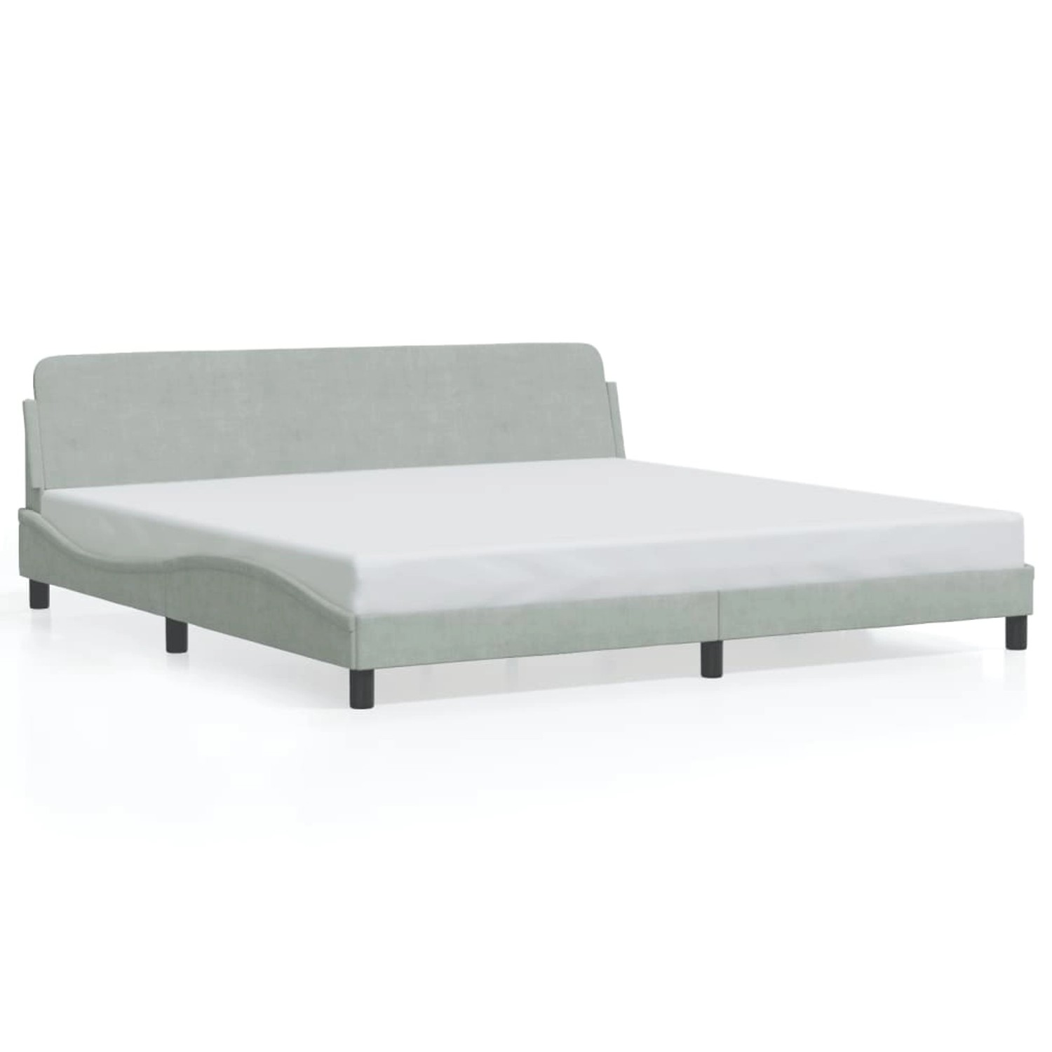 vidaXL Bettgestell Dover Hellgrau 200x200 cm Samt 373252 günstig online kaufen