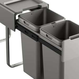 SVITA EM2x14 Einbaumülleimer 28L 2x14L 2 Fächer mit Deckel Mülltrennsystem