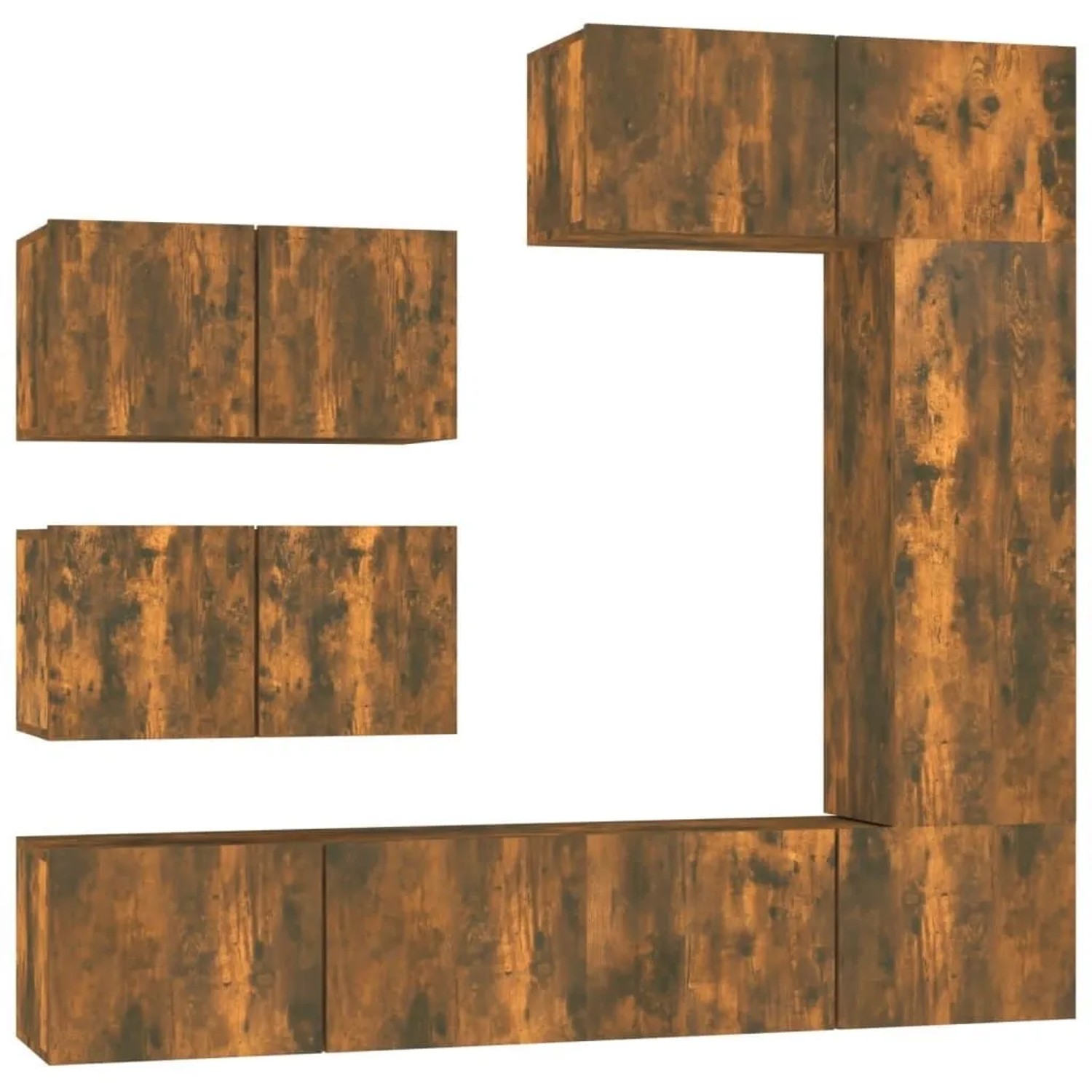 vidaXL 6 Tlg TV-Schrank-Set Räuchereiche Holzwerkstoff 3114555