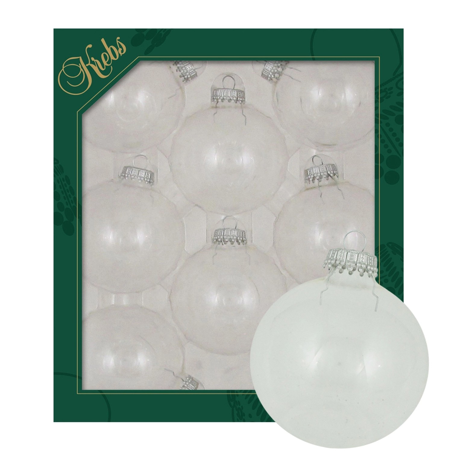 Krebs Glas Lauscha Weihnachtskugeln Transparent 8er-Set 7cm