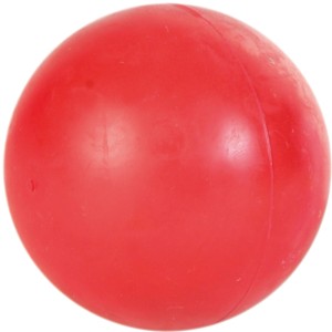 Roter Jollypaw Ball aus Naturgummi, ø 6 cm, für Hunde, ein Apportierspielzeug.