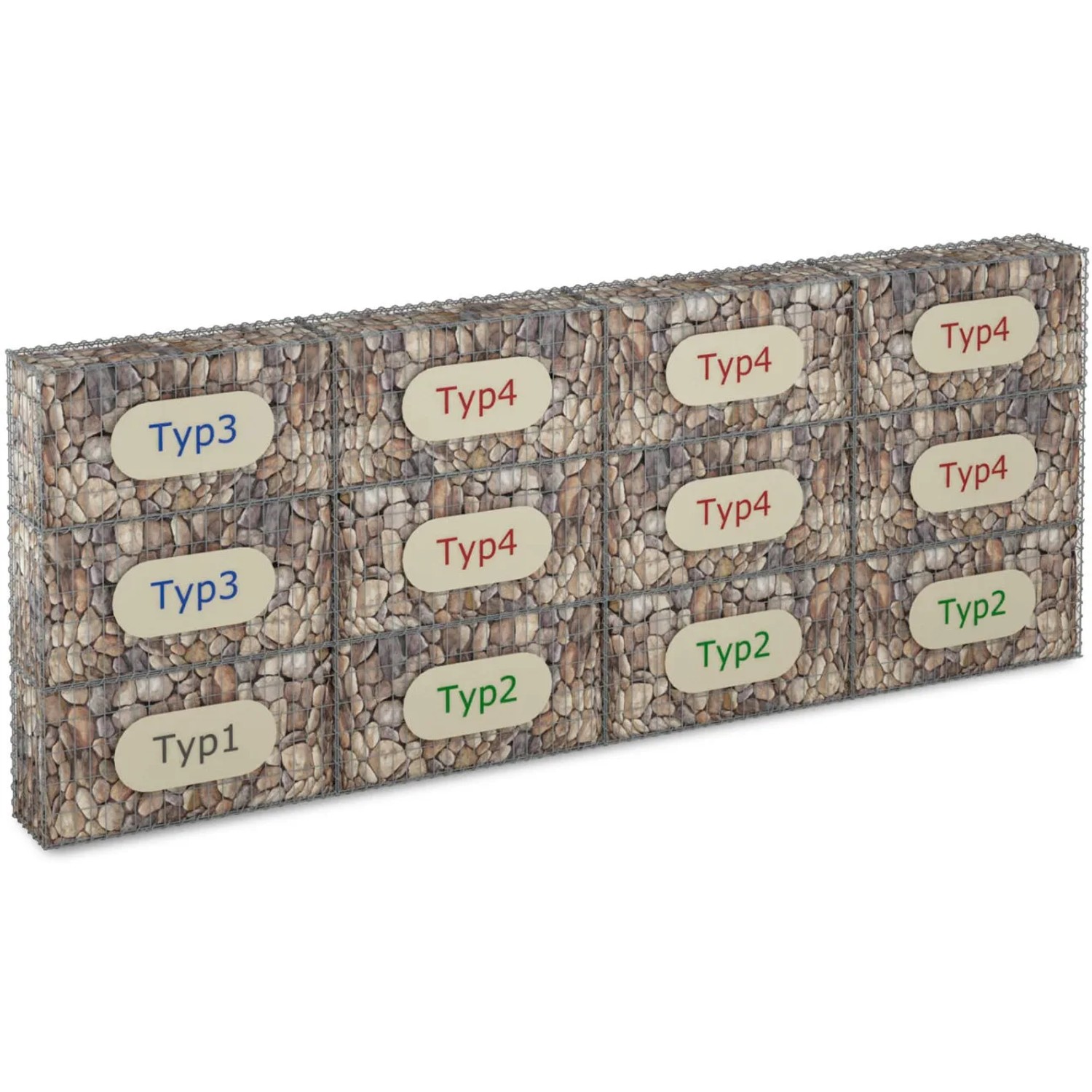 Gabiona Gabione-Anbaukorb Typ 4 100 x 200 x 50 cm Maschenw 5 x 10 cm_2