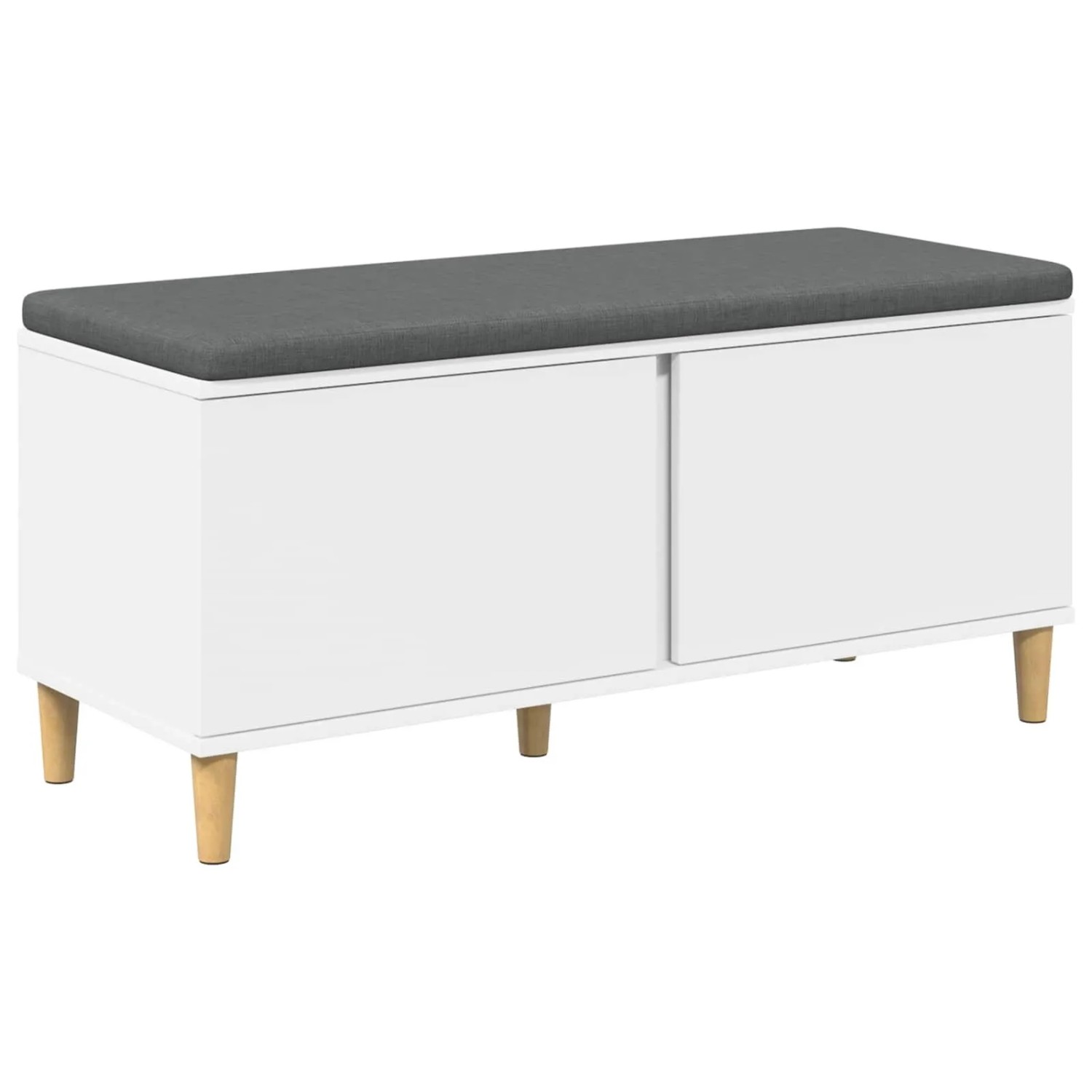 vidaXL Flurbank mit Kissen mit Speicher mit Tür Weiß 100 x 38 x 46 cm 891536