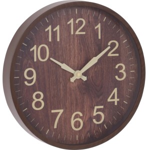 Wanduhr in Holzoptik, Ø 34 cm, braun, für die Wanddekoration.