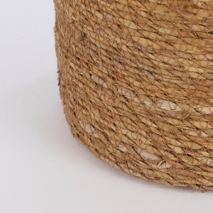 Hellbrauner Mica Decorations Korb Atlantic, Ø 18 cm, aus Seegras geflochten.