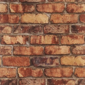 Rasch SK-Tapete Tesa 371925 Clayton Orange mit Ziegelsteinmuster.