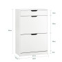 SoBuy Schuhkipper mit 2 Klappen Schuhschrank mit 4 Ablageflächen Weiß FSR180-W_4