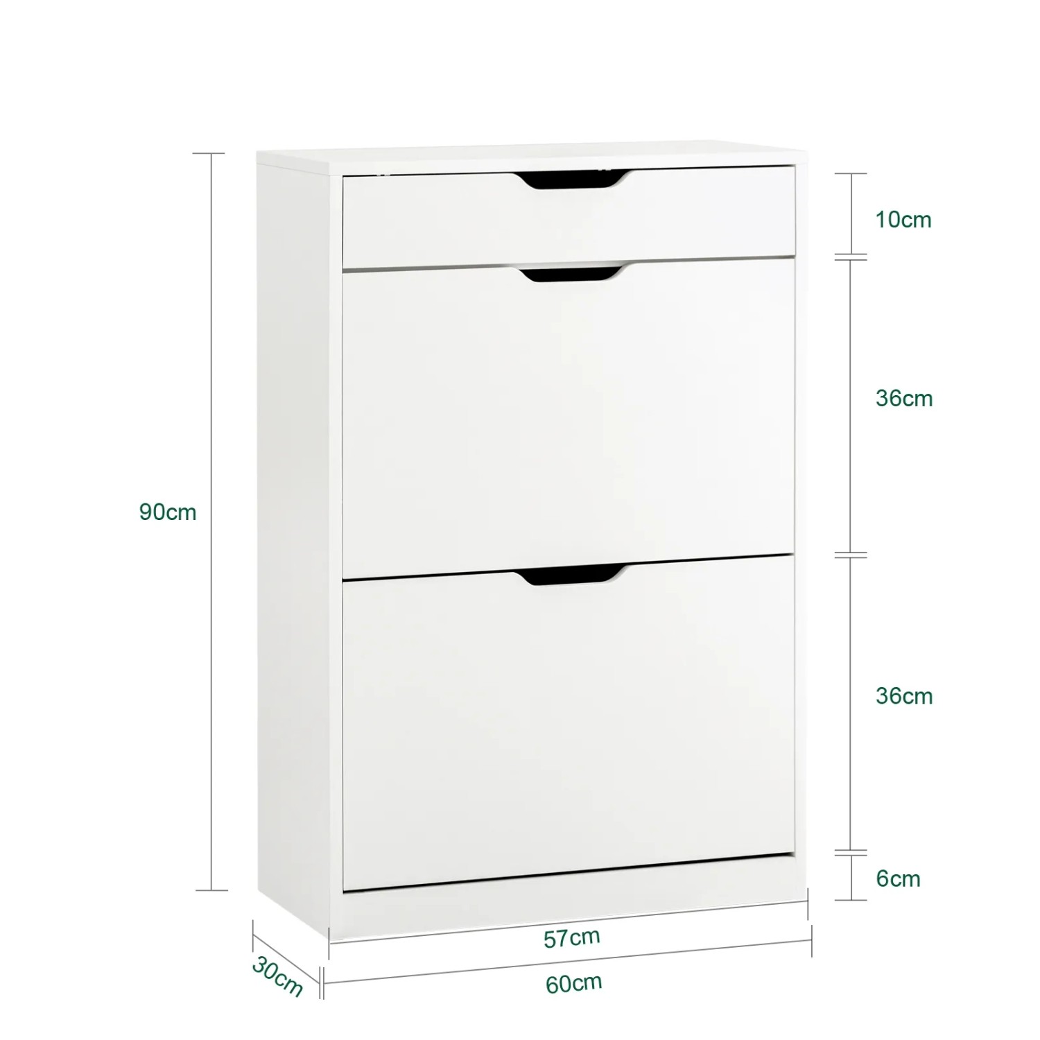 SoBuy Schuhkipper mit 2 Klappen Schuhschrank mit 4 Ablageflächen Weiß FSR180-W_4