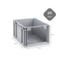 Graue PROREGAL Eurobox NextGen Store mit offener Front, 20 Liter, 22x30x40 cm.