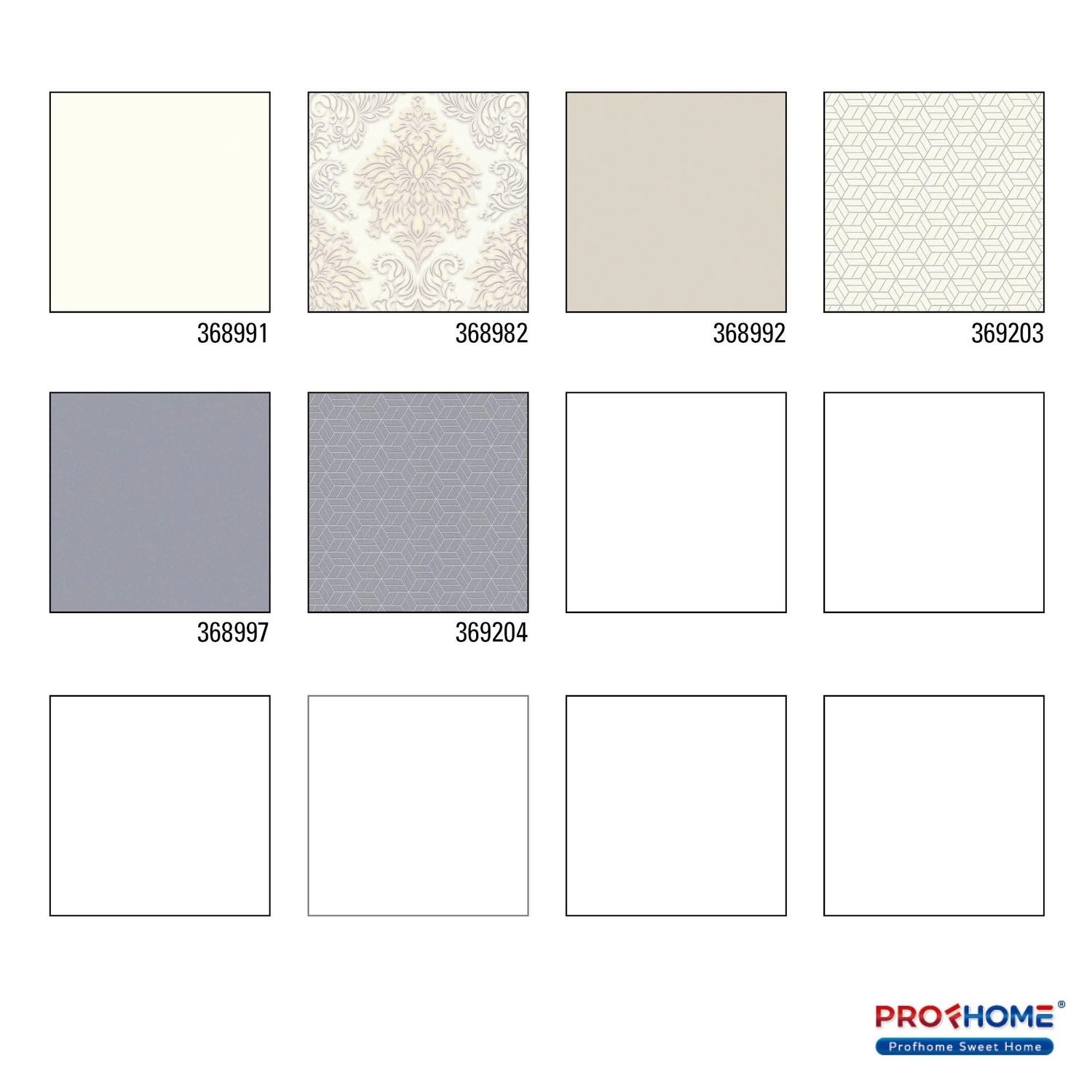 Muster von Profhome Tapeten, darunter Uni Matt Weiß (368991-GU).
