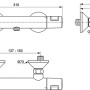 Technische Zeichnung: Ideal Standard Ceratherm T25 Brausethermostat Aufputz, Chrom, Maße