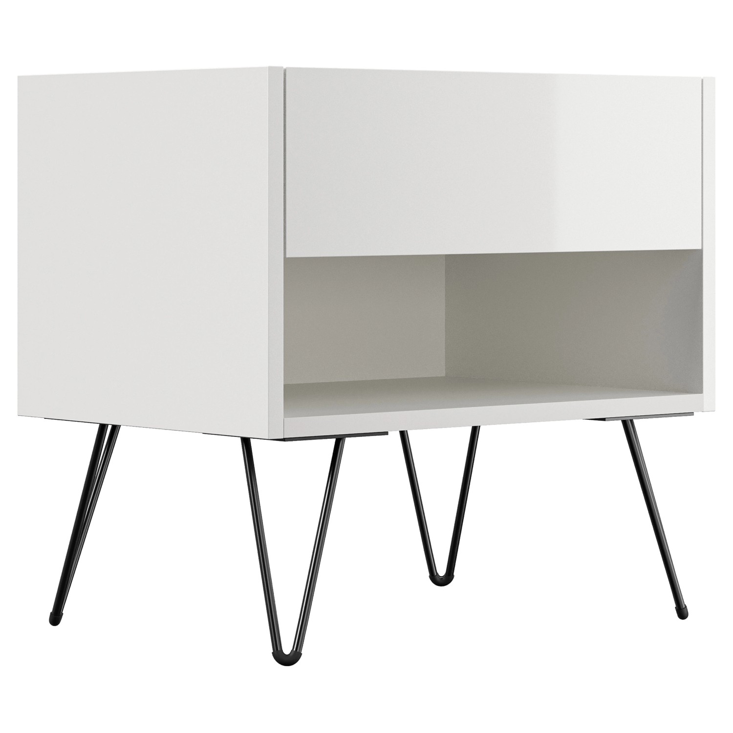 Posseik Nachttisch-Set Industrial B Stehend 50 cm Weiß 2-teilig günstig online kaufen