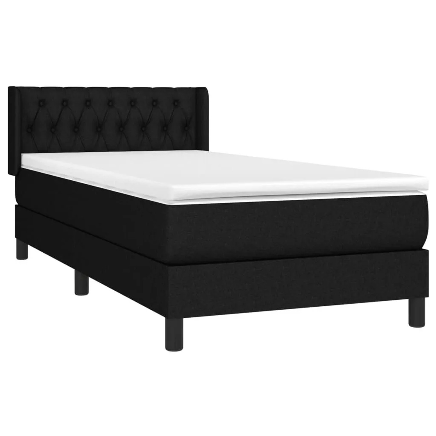vidaXL Boxspringbett mit Matratze Schwarz 90x190 cm Stoff 3129915 günstig online kaufen