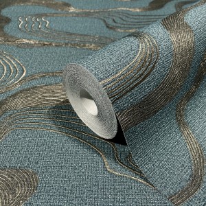 Blaue Marburg Vliestapete mit grafischem Muster, modern und FSC®-zertifiziert.