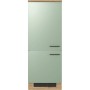 Flex-Well Exclusiv Demi-Geräteschrank Cara, 60cm, Schilfgrün/Artisan Eiche, für Einbaukühlgerät.