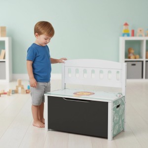 Relaxdays Kinderbank MDF Bunt Mit Stauraum und Tafel 55,5 cm x 57 cm x 30 cm 7,6 kg