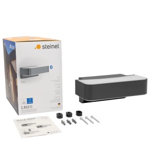 Steinel LED-Außenleuchte L 810 C in Anthrazit, Auf- und Abwärtslicht, mit Zubehör.
