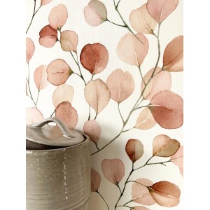 Newroom Vliestapete Leora Rot Eukalyptus Floral FSC®