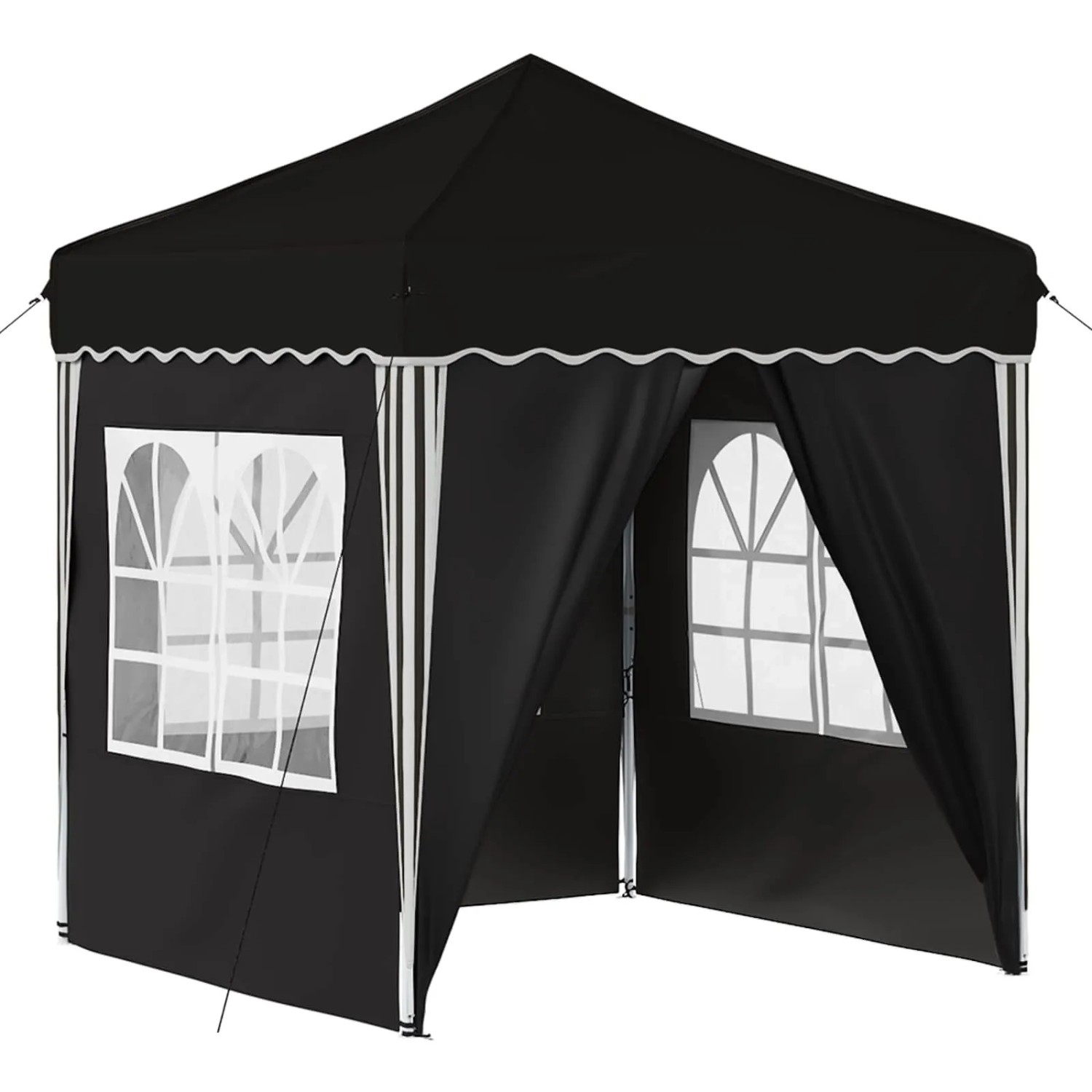 vidaXL Pop-up Partyzelt Schwarz 195 x 195 x 245 cm Oxford-Stoff 42019744
