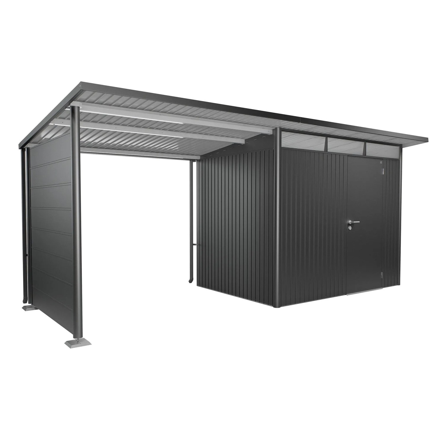 Biohort Seitenwand für Seitendach zu AvantGarde A2, A6 Dunkelgrau-Metallic