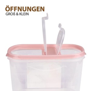 Bestlivings Frischhaltebox Schüttdose 1,4L, Altrose. Vorratsdose mit zwei Öffnungen.