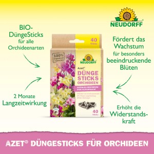 Neudorff Azet Düngestäbchen für Orchideen, 40 Stück, für Wachstum und prachtvolle Blüten.