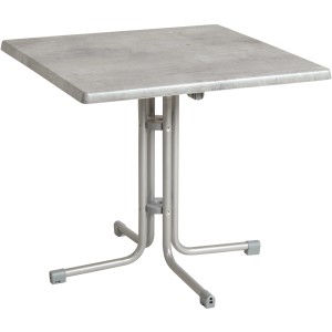 Rechteckiger Acamp Klapptisch piazza in Platin-Cemento, 70x70 cm, ideal für Balkon und Garten.