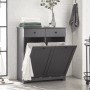 SoBuy Wäscheschrank BZR33-DG, dunkelgrau, mit 2 Wäschesäcken und Schubladen. Badmöbel-Set.