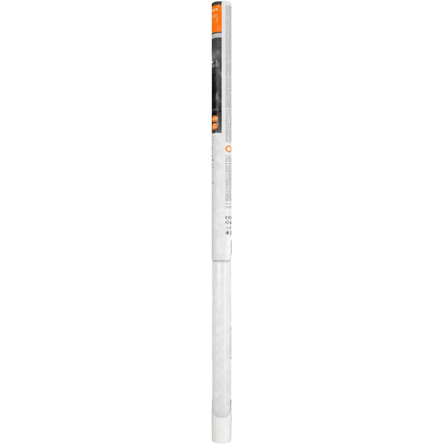 Verpackte Ledvance LED-Lichtleiste Value Batten, 63,4 cm, silberfarben. Für Innenräume.