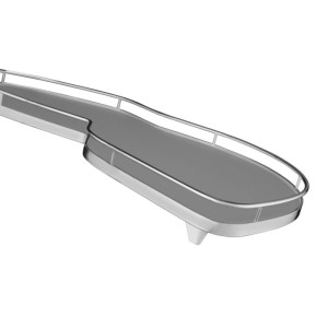 Kesseböhmer LeMans II Silbergrau Rechts 500 mm Eckschrankbeschlag mit ARENA Classic Tablaren